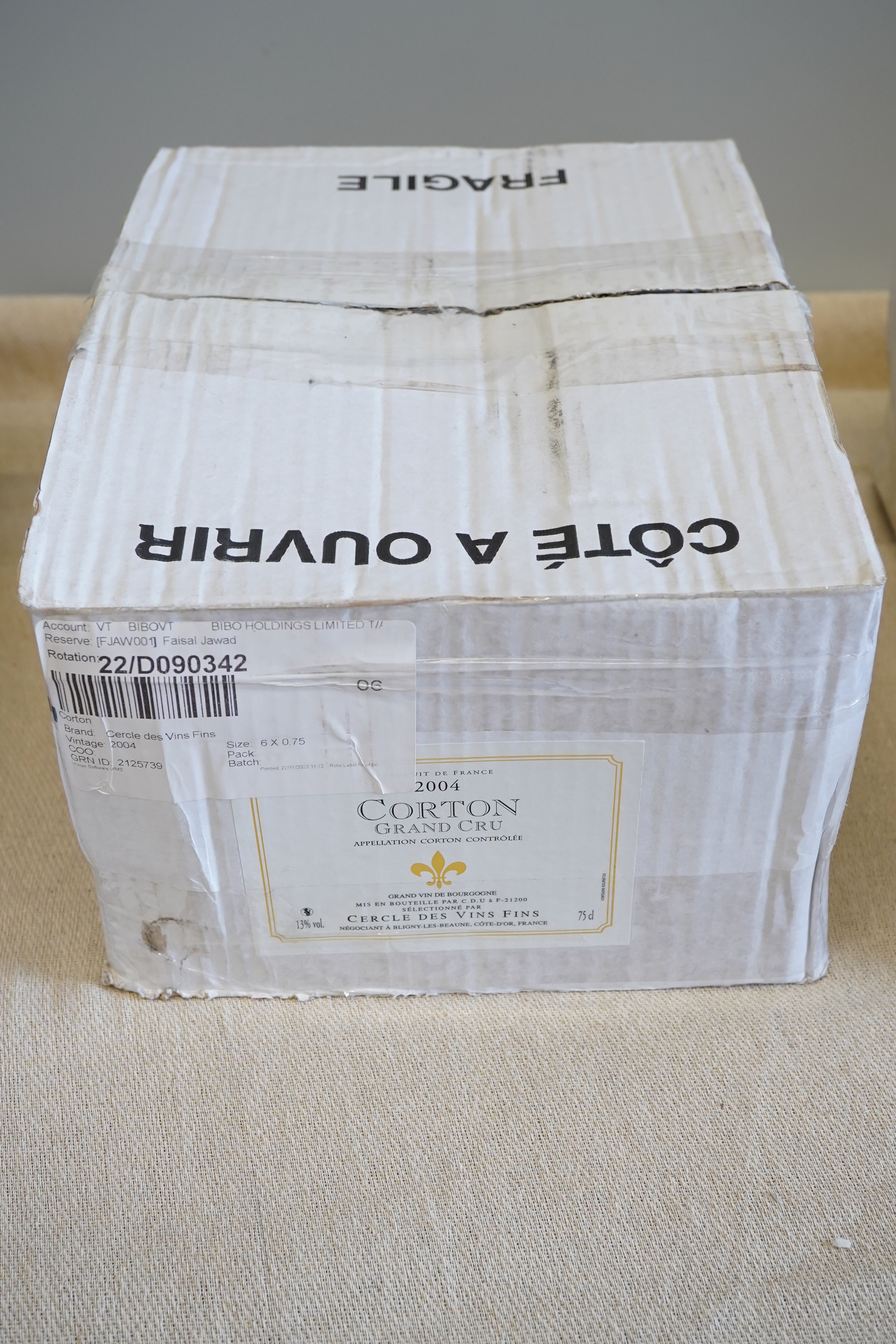 Cercle des Vins Fins, Corton Grand Cru, 2004